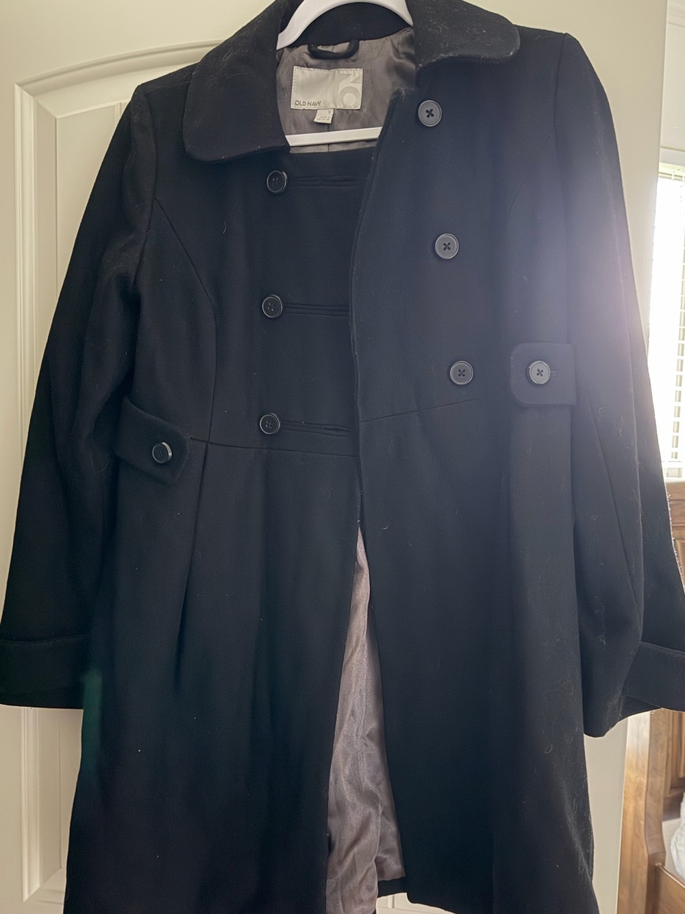 Old Navy Black Double-Breasted Pea Coat